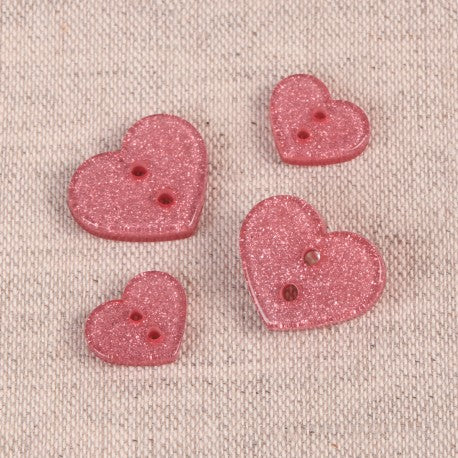 Lot De 10 Boutons En Forme De Cœur - 13mm - Résine - Couleur Au Choix