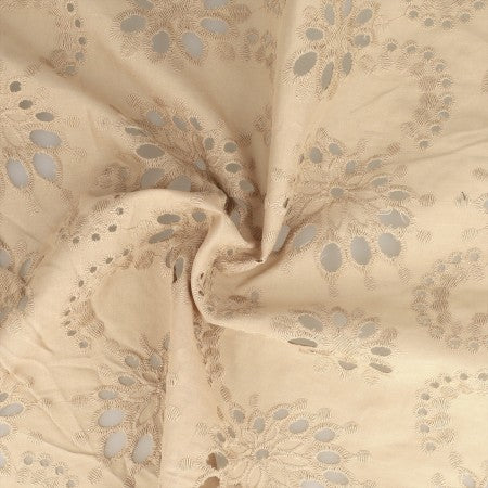 Broderie anglaise "Daisy" beige - 100% coton (prix pour 10cm)