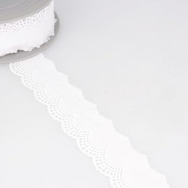 Galon de broderie anglaise blanche - Horthense -  40mm (prix au 50cm)