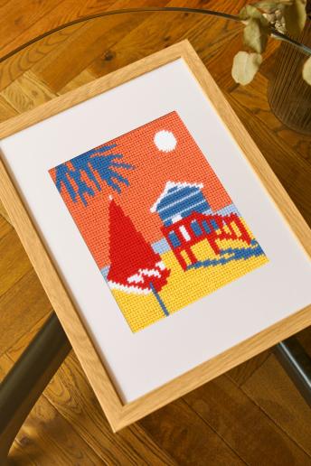 Kit tapisserie - "Cabane de plage" de marque DMC  - (prix pour l'ensemble)