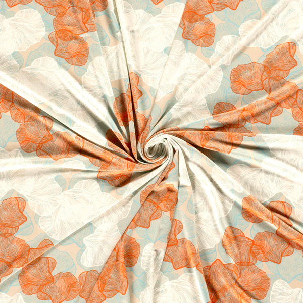 Coupon de 35cm de Jersey de viscose "Songe fleuri" certifié oeko-tex