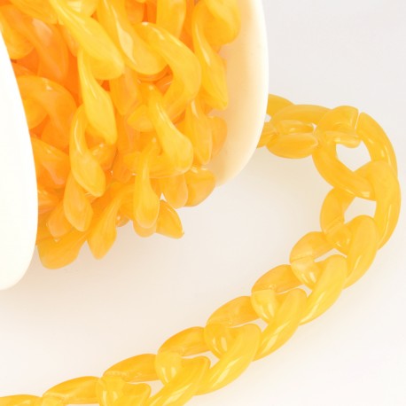 Chaîne pour accessoires à maillons - jaune citron (prix au 10cm)