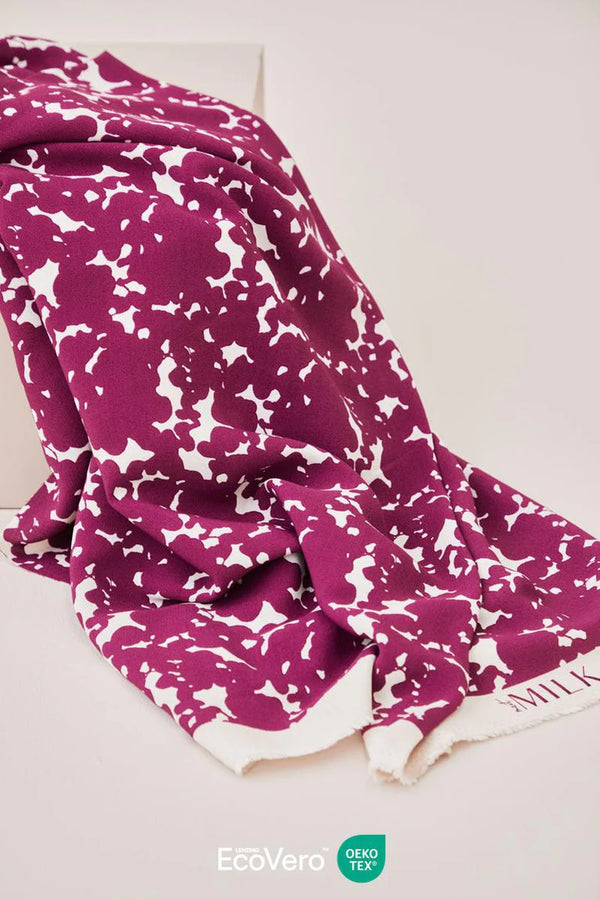 Crêpe de viscose "Cloudy cerise" Eco-Vero de Meet Milk (Prix pour 10cm)