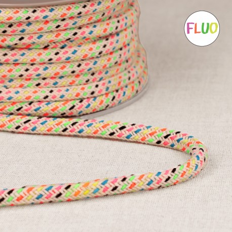 Cordon multicolore / fluo de 5mm (prix pour le mètre)