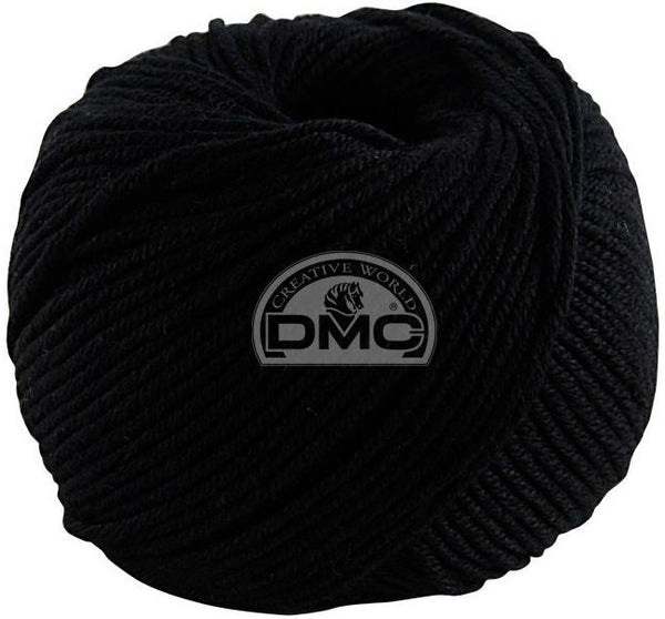 DMC - natura medium - noir 02 (prix pour 1 pelote)