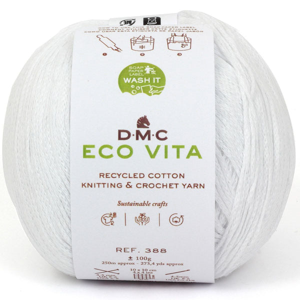 DMC - Eco vita - fil de coton recyclé pour le crochet et le tricot - 01 (prix pour 1 pelote)