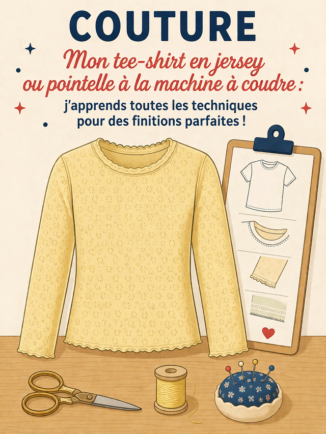 Naaien – Mijn t-shirt van jersey of pointelle met de naaimachine: ik leer alle technieken voor een perfecte afwerking