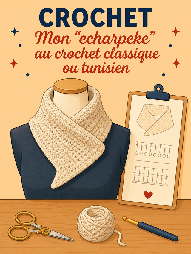 Haken – Mijn "echarpeke" met klassieke of Tunesische haaknaald