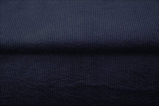 Velours grosses côtes lavé - bleu marine - 97% coton et 3% élasthanne - Oeko-tex (Prix pour 10cm)