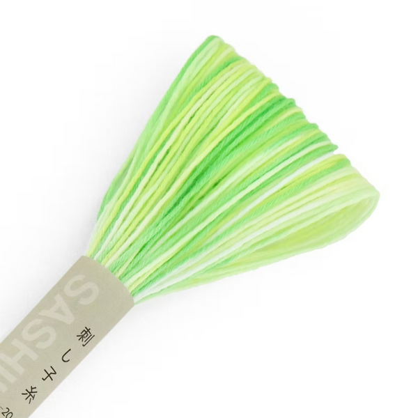 Fil sashiko de marque Olympus - Dégradé vert pistache/anis n°56 - 20m (prix à la pièce)