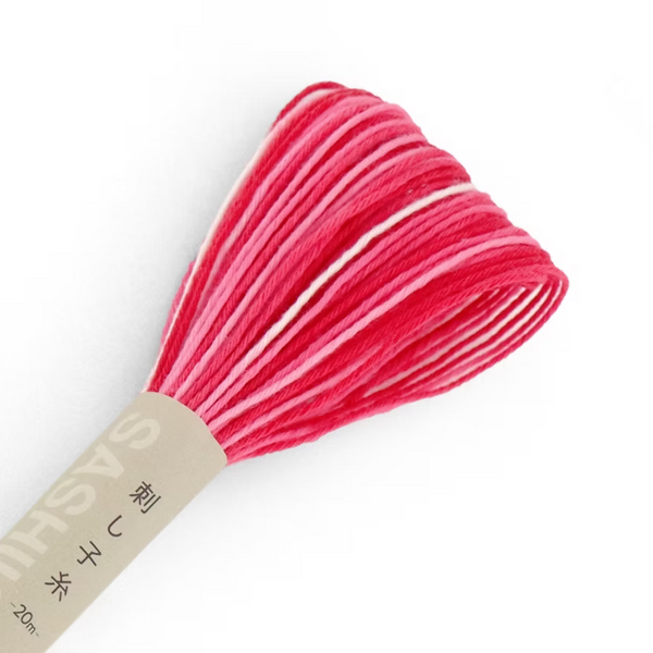 Fil sashiko de marque Olympus - Dégradé rose et rouge n°54 - 20m (prix à la pièce)