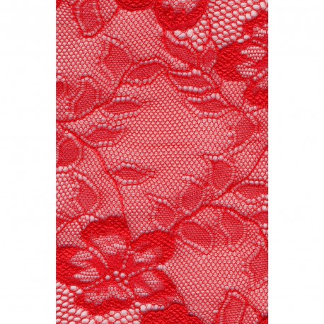 Dentelle extensible pour lingerie "fleurs" rouge - largeur 22cm ( prix par 50cm)