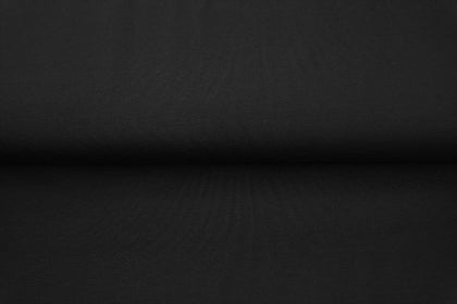 Jersey de coton uni couleur noire - S020 certifié Oeko-tex (prix pour 10cm)