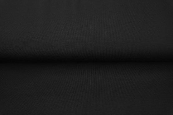 Bord cote tubulaire noir - Oeko-tex( prix par 10cm)