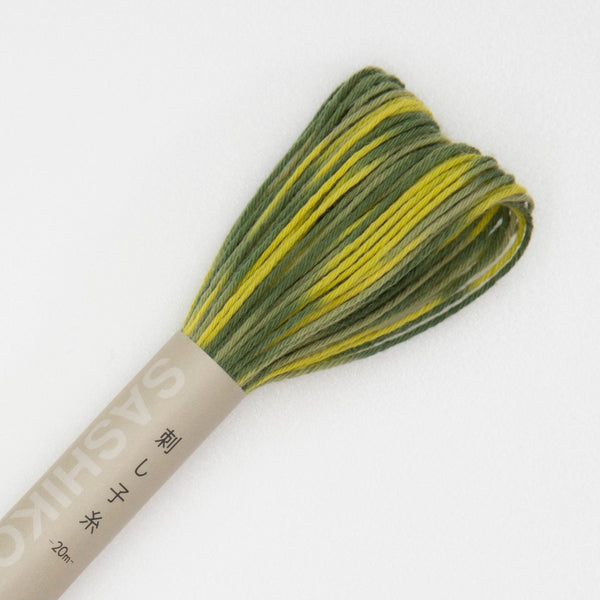 Fil sashiko de marque Olympus - Dégradé jaune et vert n°95 - 20m (prix à la pièce)