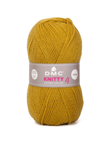 DMC - Knitty 4 - jaune bouton d'or 666  (prix pour 1 pelote)