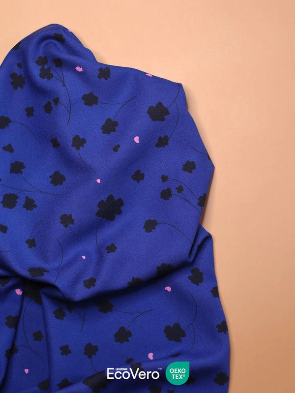 Crêpe de viscose "Florette cobalt blue" Eco-Vero de Mind the Maker (Prix pour 10cm)