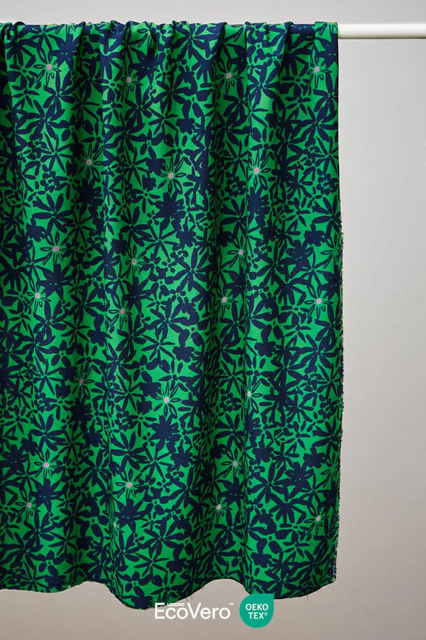Crêpe de viscose "Flowery jolly green" Eco-Vero de Mind the Maker (Prix pour 10cm)