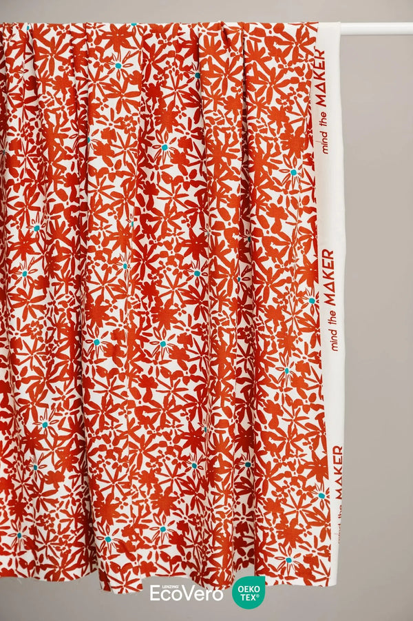Crêpe de viscose "Flowery pumpkin" Eco-Vero de Mind the Maker (Prix pour 10cm)