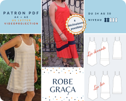 PDF - patron digital de la robe d'été Graca de Lamericana du 34 au 50 (Fr)