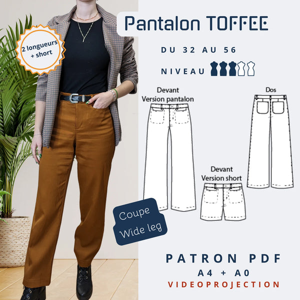 PDF - patron digital du pantalon/jeans Toffee de Lamericana du 32 au 56 (Fr)