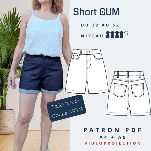 PDF - patron digital du short Gum de Lamericana du 32 au 52 (Fr)