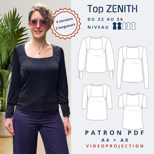 PDF - patron digital du top Zénith de Lamericana du 32 au 56 (Fr)
