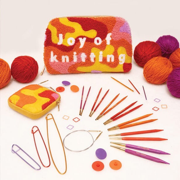 Coffret de luxe Joy of knitting : set d'aiguilles circulaires interchangeables de marque knit Pro (prix pour le set)