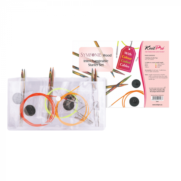 Set d'aiguilles circulaires interchangeables - Symfonie wood - starter set de marque knit Pro (prix pour le set)