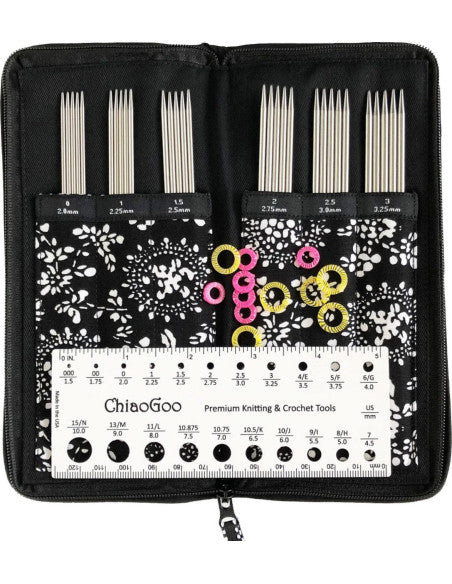 Set d'aiguilles double pointes métal 15cm de marque Chiaogoo  (prix pour le set)