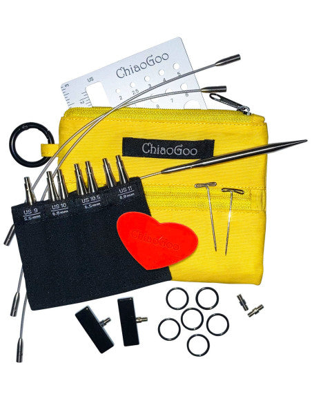 Set d'aiguilles circulaires  interchangeables twist red "shorties" large de marque Chiaogoo  (prix pour le set)