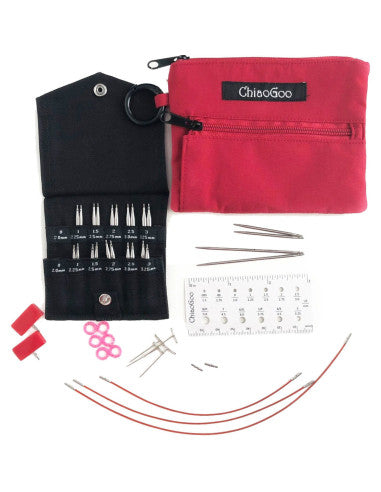 Set d'aiguilles circulaires  interchangeables twist "shorties" mini de marque Chiaogoo  (prix pour le set)