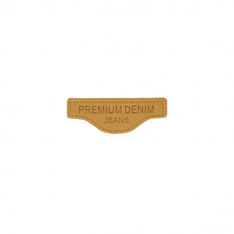 Ecusson à coudre en cuir véritable - camel - (prix à la pièce)