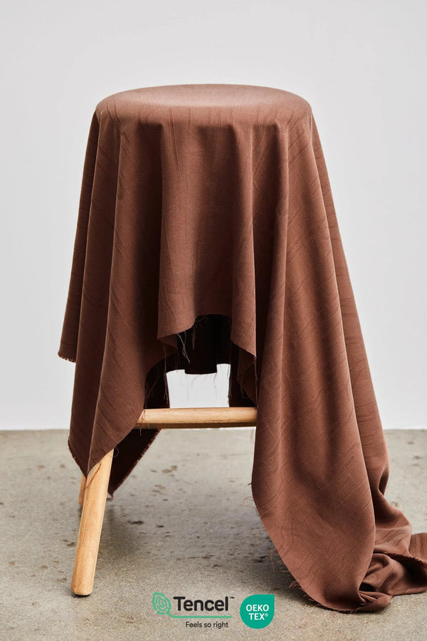 Jacquard de tencel - Lane jacquard de marque Meet Milk - Pecan  - certifié Oeko-tex et Lenzing (prix pour 10cm)