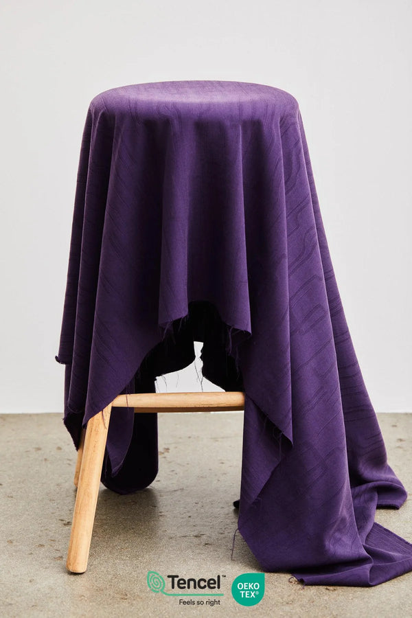 Jacquard de tencel - Lane jacquard de marque Meet Milk - Purple night  - certifié Oeko-tex et Lenzing (prix pour 10cm)