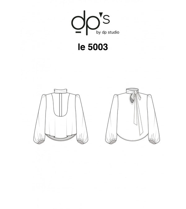 PDF - Patron digital - LE_5003_PDF Chemisier à plastron et col noué de DP Studio du 34 au 48 (fr)