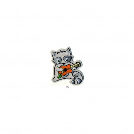Patch thermocollant raton laveur jouant de la guitare - (prix à la pièce)