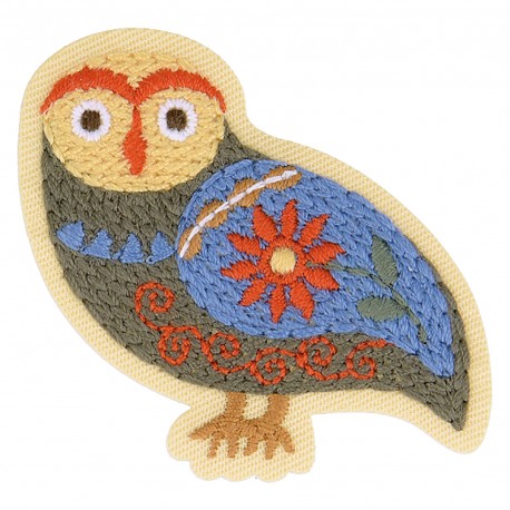Patch thermocollant chouette brodée - (prix à la pièce)