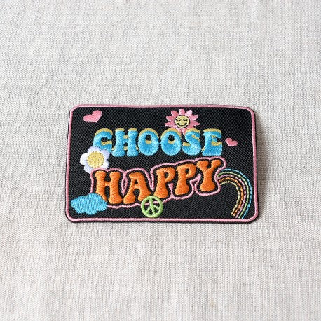 Patch thermocollant "Choose happy" - (prix à la pièce)