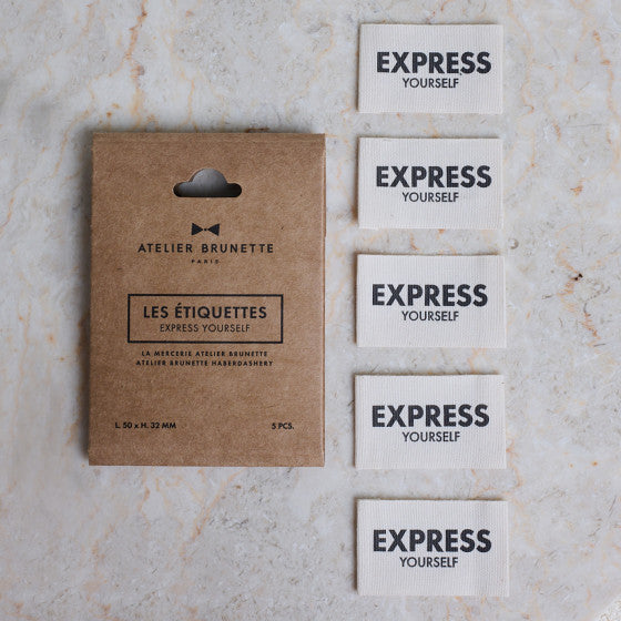 Lot de 5 étiquettes "Express Yourself" de Atelier Brunette (prix pour le sachet de 5)