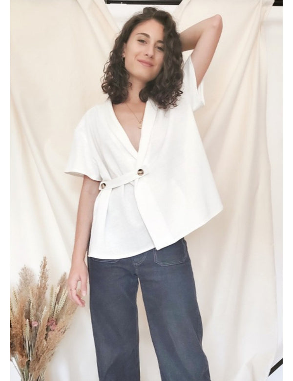 PDF - Patron digital de la blouse kimono Kamelia de Modulab Studio du 32 au 52 (Fr)