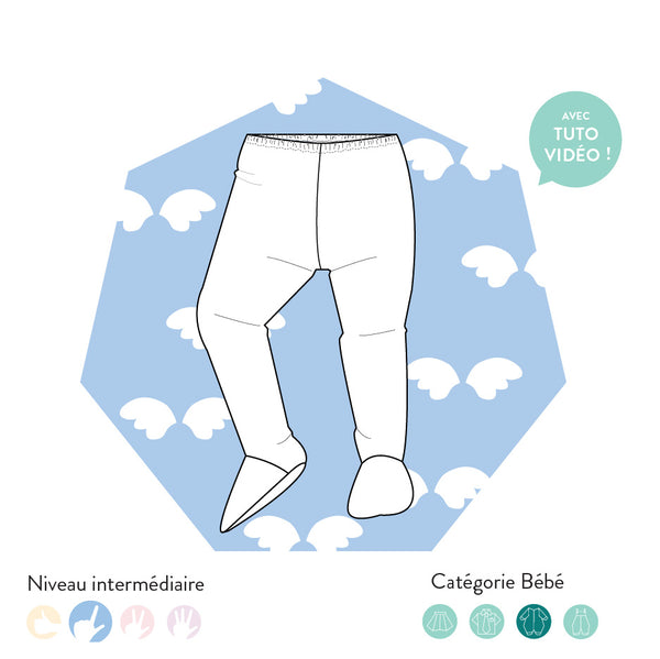 PDF - patron digital : le pantalon bébé Raphael du 3 mois au 18 mois  - les patronnes (fr)
