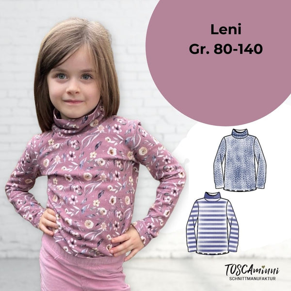 PDF - Patron digital du tee shirt Leni de TOSCAminni du 80 au 140 (fr)