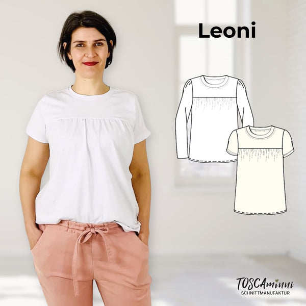 PDF - Patron digital du tee-shirt Leoni de TOSCAminni du 34 au 54 (fr)