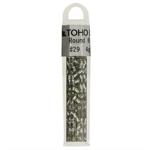 Perles de verre de marque japonaise Toho  couleur 29 argent (prix pour le tube de 4g)