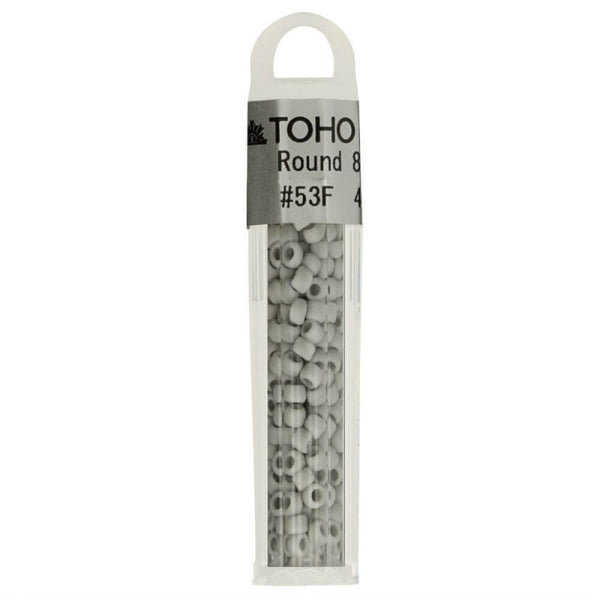 Perles de verre de marque japonaise Toho  couleur B-53F gris perle (prix pour le tube de 4g)