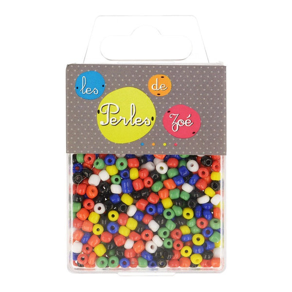 Perles de verre mélange multicolores  4mm (prix pour la boite de 40g)