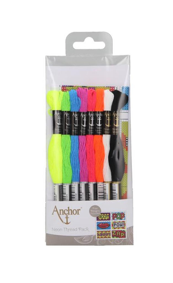 Kit broderie - couleurs néon / fluo  de marque Anchor (prix pour le set)