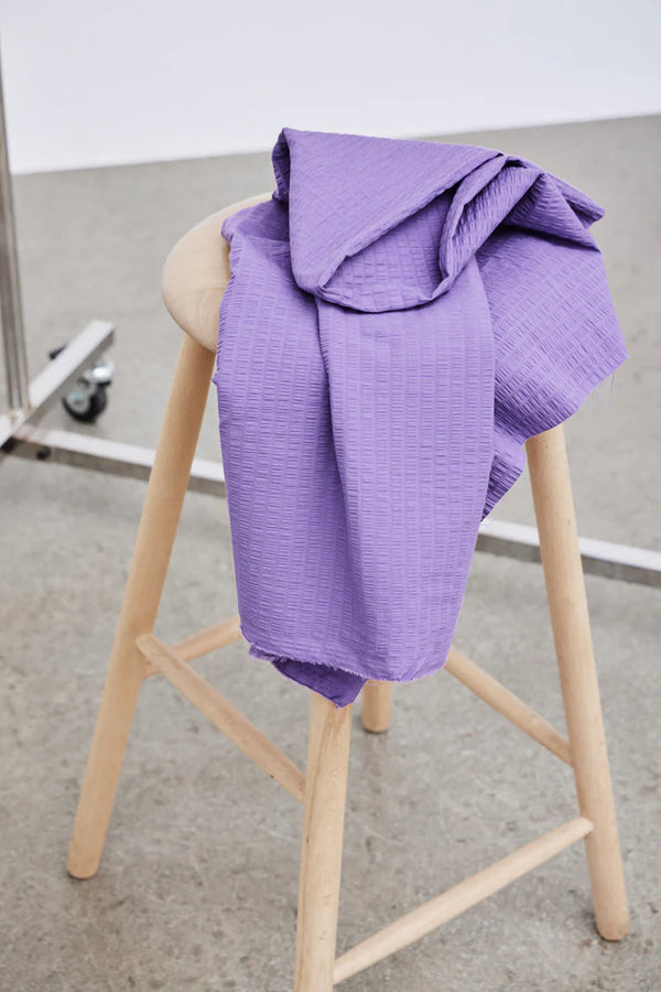 Seer sucker ronda en coton biologique de la marque Meetmilk/Mind the Maker - mauve (prix au 10cm)