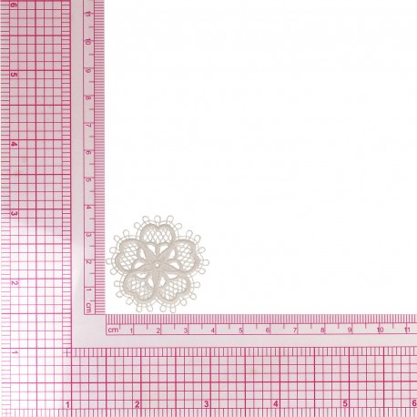 Patch thermocollant fleur en dentelle blanche (prix à la pièce)